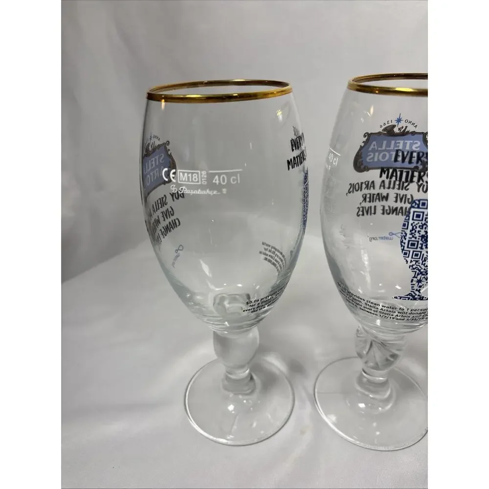 Stella Artois Limited Edition ‘Water.org’ Buy Stella-Give Water Glass Set of 2